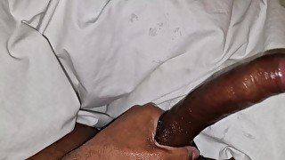 Jerking Big Black Oily Cock