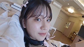 A Japanese Beauty With Black Hair And Moreover Big Tits After A Blowjob She Cums In Her Mouth Uncensored P1