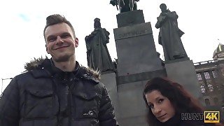 HUNT4K. Man with camera fucks pretty girl in exchange..