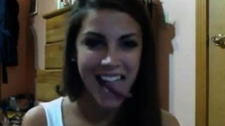 Hot Girl with Amazing Tongue Talent