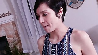 Horny BF films the way his spoiled black haired chick Cadey Mercury masturbates