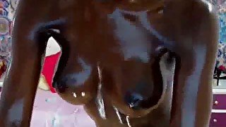 Stunning Black Oiled Up Webcam Slut Squirting