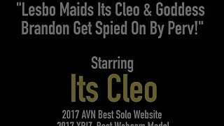 Lesbo Maids Its Cleo &amp; Goddess Brandon Get Spied On By Perv!