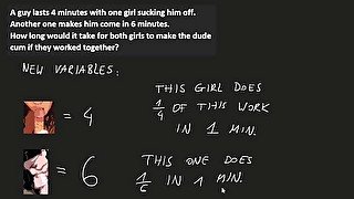 HARDCORE MASSIVE THREESOME MATHS WORD PROBLEM STRIPPED OFF AND DESTROYED