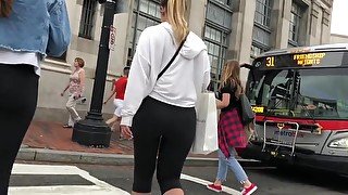 Pawg college girl Blonde Spandex