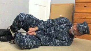 Navy Guy Bound and Sockgagged