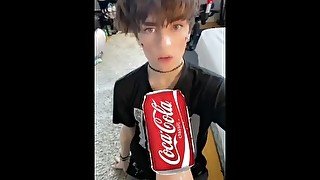 Femboy tries coke ends up liking it 👍