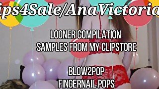 AnaVictoriaXO - Sexy Looner Big Tits Popping Balloons Compilation