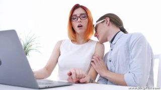 Coder fucks nerdy redhead teen