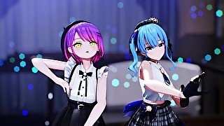 【MMD Hololive 4k/60fps】《Towa (常闇トワ) Suisei (星街すいせい)》~《愛包ダンスホールHeart Pie Dancehall HIMEHINA》