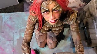 Big Tits Cosplayer fucked in Godzilla Bodypaint