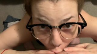 POV Horny red head wanted a facial, so I told her gag on my cock first!