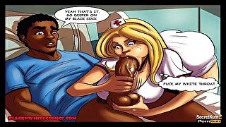 Night Shift at Beaverton General Hospital Pt. 1 - White Nurse Rides Patients's Big Black Cock