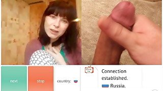 Flash dick on webcam for Russian girl