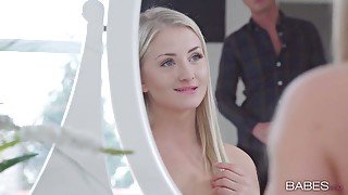 Sensual blonde babe Cayla Lyons gets fucked by her eager buddy