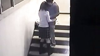 A horny couple caught by a hidden cam while having sex.