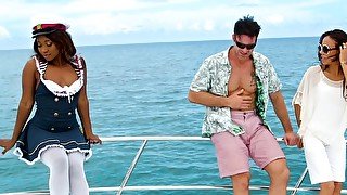 Sexy slutty captain rides tourist dick on the boat