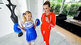 Cheerleader has a secret lesbian crush on her MILF coach