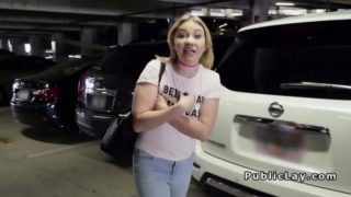 Dude makes blonde laugh then fucks her