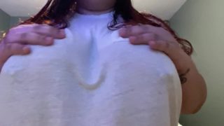 Wet T Shirt Playing and Bouncing my Huge Natural Tits Pierced Nipples 