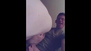 Faggot gagging on my cock