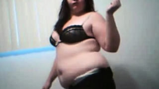 BBW girl dancing and striptease on webcam