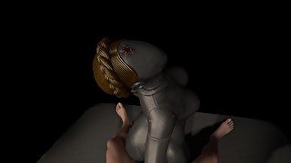 Atomic Heart Ballerina rides a dick and moans