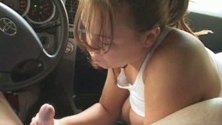 Busty Babe Handjobs Inside The Car