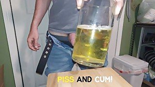 Freshmade piss and cum mix