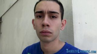 Latino straighty sucks cock for cum in mouth