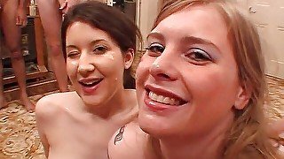 Two whores love sucking all the cocks