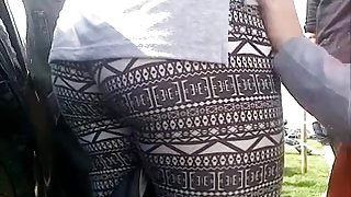 Close-up ass in leggings