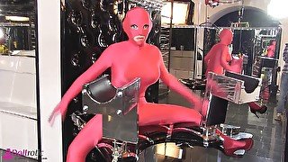 Spandex Lady In Red - Watch4Fetish