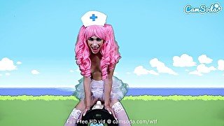 Camsoda - Delilah Day Cosplay As Nurse Joy from Pokémon Rides Sex Machine