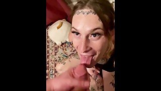 18 year old trans girl gets huge facial