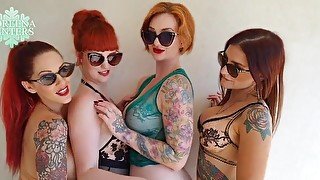 Spoiling you today! Not only do you get my ass, but three of my very sexy friends as well! Watch as we oil up each others butts