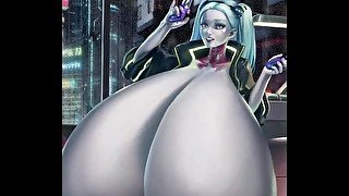 Rebecca cyberpunk breast expansion