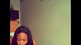 Ebony Teen Sucking and Riding Creamy BBC!