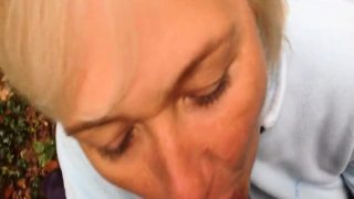 Blond Has Oralsex Outside