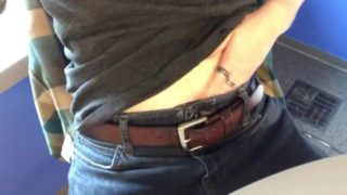 Jacking off at work- Public masturbation