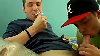 Cigar smoking twink pounding his friend hard from behind