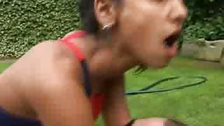 Czech Gypsy Girl sex on Garden