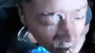 Ebony huge facial compilation