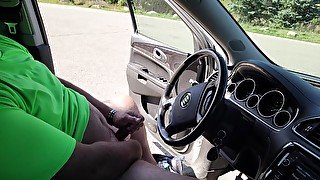 Masturbating in my car and cumming outside