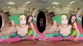 Group sex aerobics in (4K) 60fps - POV VR foursome in foursome gym