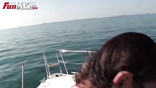 Fat Granny Gangbanged on the boat