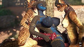 Sexy Furry Dragon Girl Spreads Her Legs for Giant FUTANARI Cock Carnal Instinct