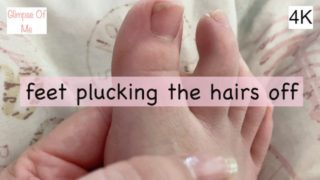 feet, casual, hair plucking, adding lotion, short outdoor clips - glimpseofme