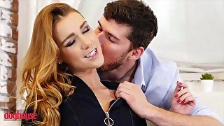 Redhead has unprotected sex that ends with creampie