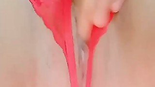 Horny Pinay Cute Girl Moaning Softly While Fingers Her Tight Pussy in Red Panties on Valentines Day